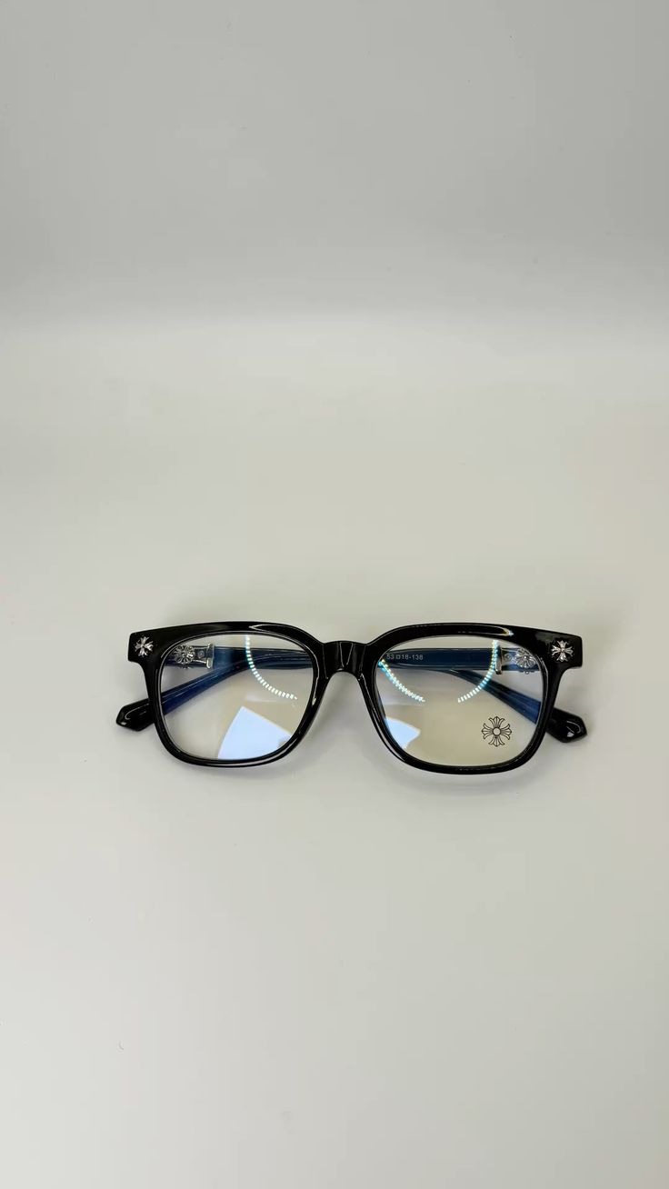 black chromeH glasses